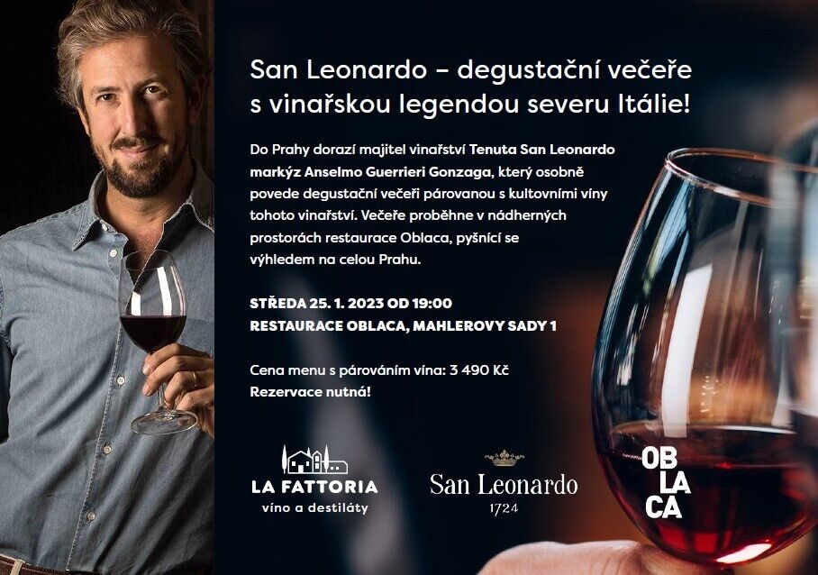 Degustační večeře San Leonardo 25.1.2023